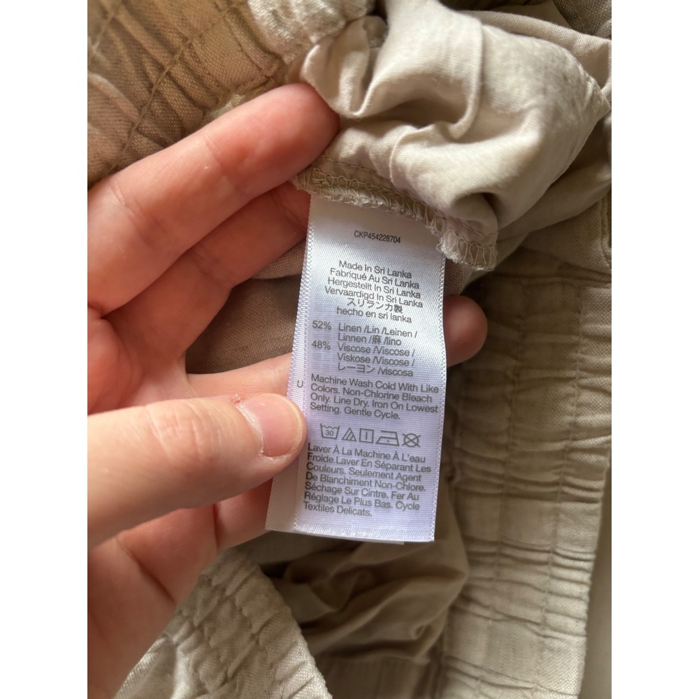Madewell Linen Blend Track Trousers Heathered Natural Beige Size Medium - Picture 10 of 11